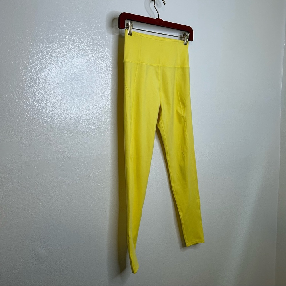 Girlfriend Collective Bright Yellow High Rise Leggings S